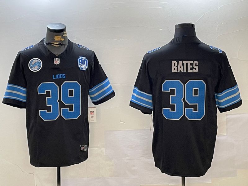 Men Detroit Lions #39 Bates Black three generations 2024 Nike Limited NFL Jersey style 4->->